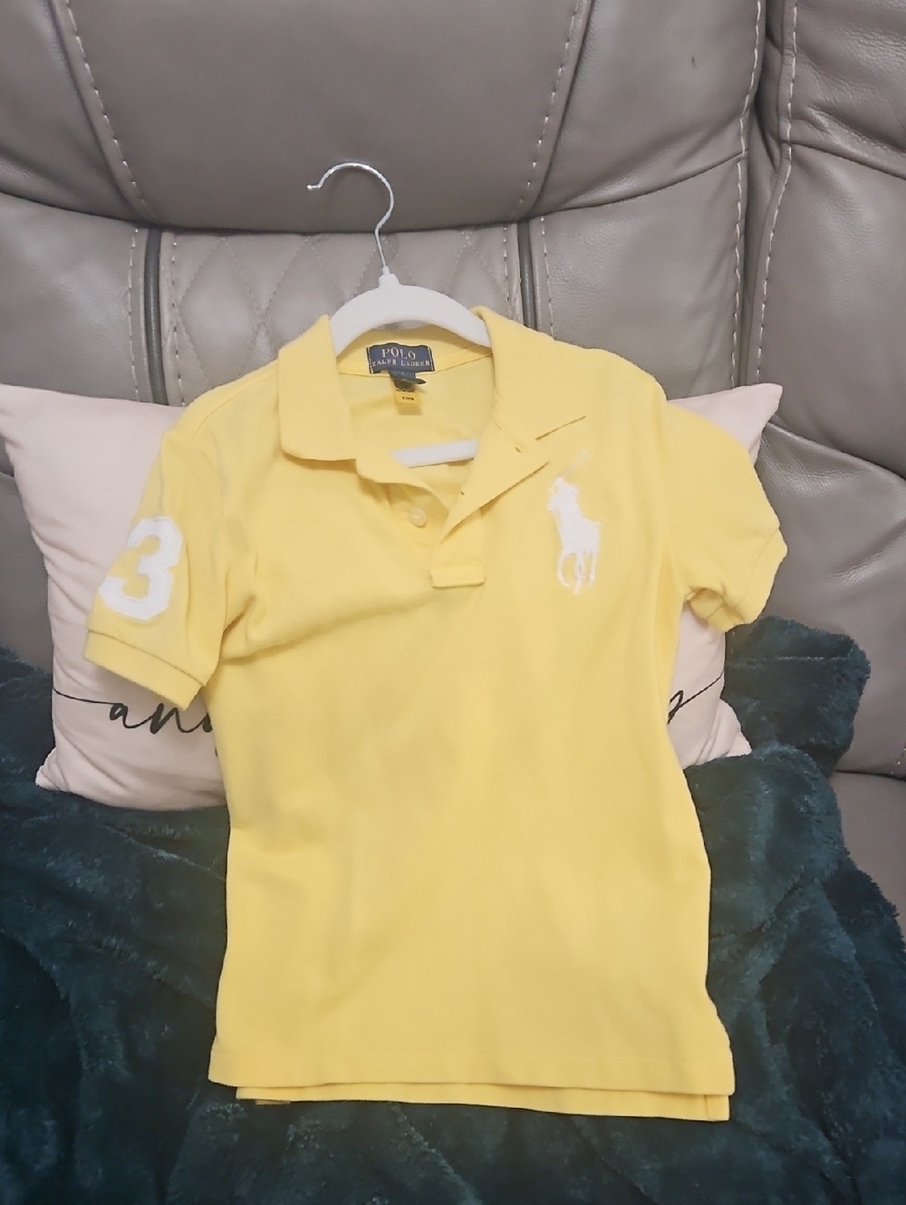 Polo by Ralph Lauren Girls' Yellow Short Sleeve Polo with White Logo